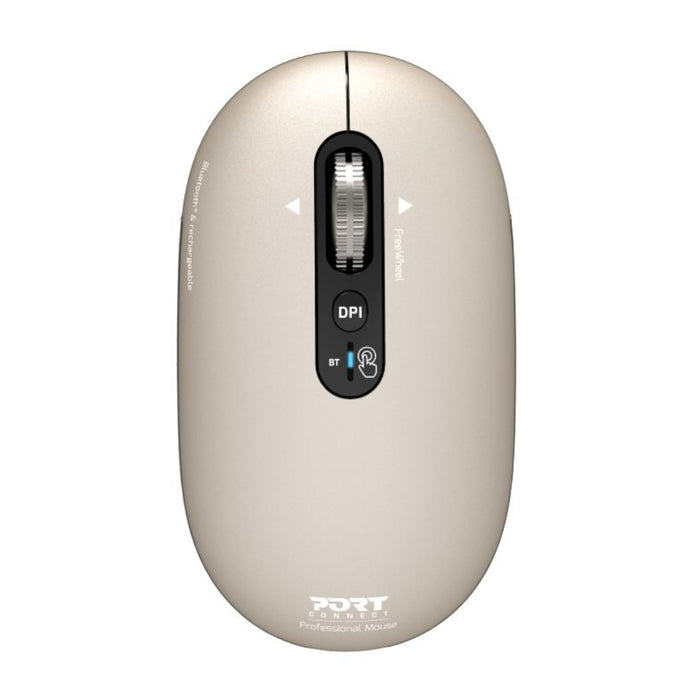 Port Connect PURE MAC Rechargeable Wireless and Bluetooth Mouse - Pearl-910504