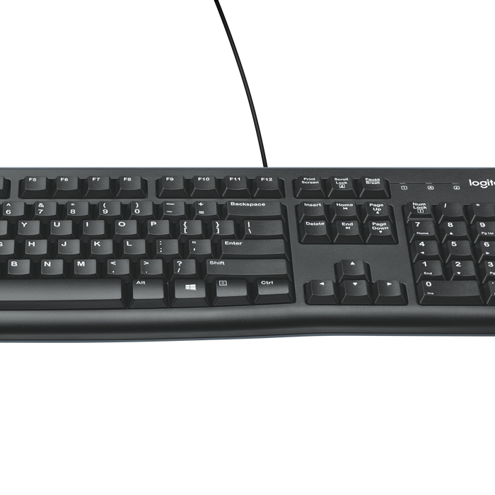 LOGITECH K120 WIRED KEYBOARD WITH QUITE TYPING AND SPILL RESISTANT - BLACK