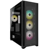 7000X RGB Black Tempered Glass Mid-Tower; 6x 3.5'' |  3x 2.5'' Drive Bays; 480mm Radiator Compatible; 4x 140mm RGB Fans incl