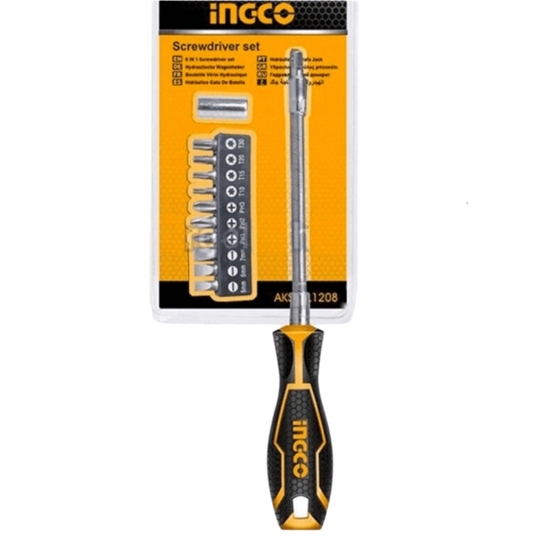 Ingco | Screwdriver Set Flexible Shaft (12 Piece) - AKSDFL1208