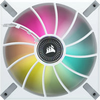 Corsair ML140 140mm PWM 400 - 2000 RPM Premium Magnetic Levitation Fan; Dual Pack With Lighting Node Core - White
