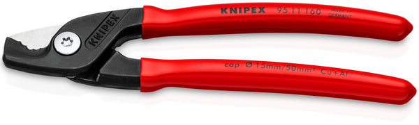KNIPEX 95 11 160 StepCut® Cable Shears with plastic coating burnished 160 mm