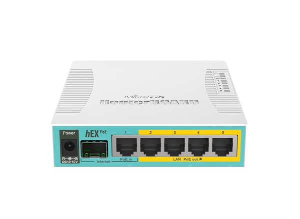 MikroTik hEX PoE - Desktop PoE Router with 5 Gb, 1 SFP and 1 USB port-MT-RB960PGS