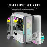 5000T RGB White Tempered Glass Mid-Tower; 2x 3.5'' |  4x 2.5'' Drive Bays; Up to 360mm Radiator compatible; 4x 120mm fan incl