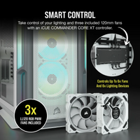 5000T RGB White Tempered Glass Mid-Tower; 2x 3.5'' |  4x 2.5'' Drive Bays; Up to 360mm Radiator compatible; 4x 120mm fan incl
