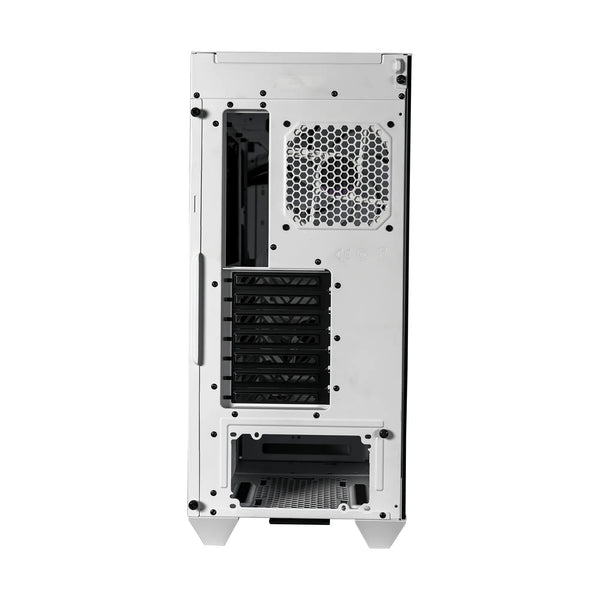 Cooler Master HAF 500 White Mid Tower PC Case - Back View | High Airflow Design, Component Slots, I/O Ports