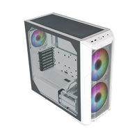 Cooler Master HAF 500 White Mid Tower PC Case - Back View | High Airflow Design, Component Slots, I/O Ports