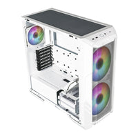Cooler Master HAF 500 White Mid Tower PC Case - Back View | High Airflow Design, Component Slots, I/O Ports