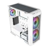 Cooler Master HAF 500 White Mid Tower PC Case - Back View | High Airflow Design, Component Slots, I/O Ports