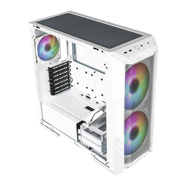 Cooler Master HAF 500 White Mid Tower PC Case: High Airflow ATX Gaming Computer Chassis with ARGB Fans | chavda.com
