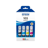 Epson 103 Ecotank 4-colour Multipack. Black 4500 pages; Colour 7500 pages  @ 5% coverage each.-C13T00S64A