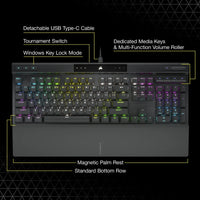 Corsair K70 RGB PRO Mechanical Gaming Keyboard - CHERRY MX SPEED Silver Keyswitches - Black