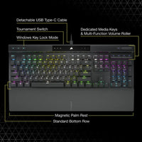 Corsair K70 RGB PRO Mechanical Gaming Keyboard - CHERRY MX SPEED Silver Keyswitches - Black