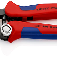 KNIPEX 97 53 04 SB Self-Adjusting Crimping Pliers for wire ferrules with lateral access with multi-component handles burnished 180 mm