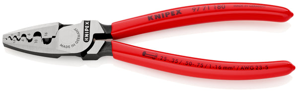 KNIPEX 97 71 180 SB Crimping Pliers for wire ferrules with plastic coating 180 mm