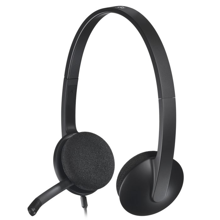 LOGITECH H340 USB HEADSET WITH NOISE CANCELLING MIC - BLACK
