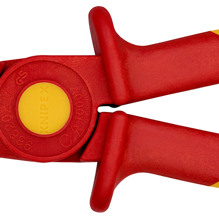 KNIPEX 98 62 02 Plastic Snipe Nose Pliers insulating with soft plastic zone for better grip plastic 220 mm