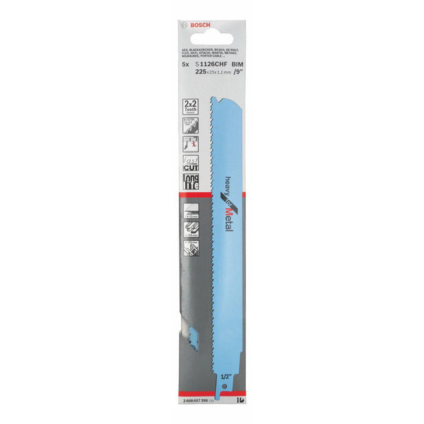 Bosch: saw blades  - BIM S 1126 CHF Heavy for Metal, 5 pc -  SKU: 2608657398