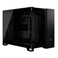 2500D Airflow Black Mid-Tower Dual Chamber PC Case; 2x 3.5'' |  2x 2.5'' Drive Bays; Up to 360mm Radiator compatible