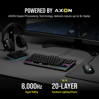 Corsair K70 RGB TKL Optical-Mechanical Gaming Keyboard; Backlit RGB LED; CORSAIR OPX Keyswitches; Black Corsair