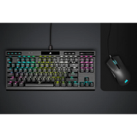 Corsair K70 RGB TKL Optical-Mechanical Gaming Keyboard; Backlit RGB LED; CORSAIR OPX Keyswitches; Black Corsair