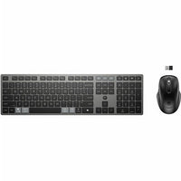 HP 725 Rechargeable Wireless Keyboard and Mouse Combo - Gray. Ergonomic design, wireless connectivity. 