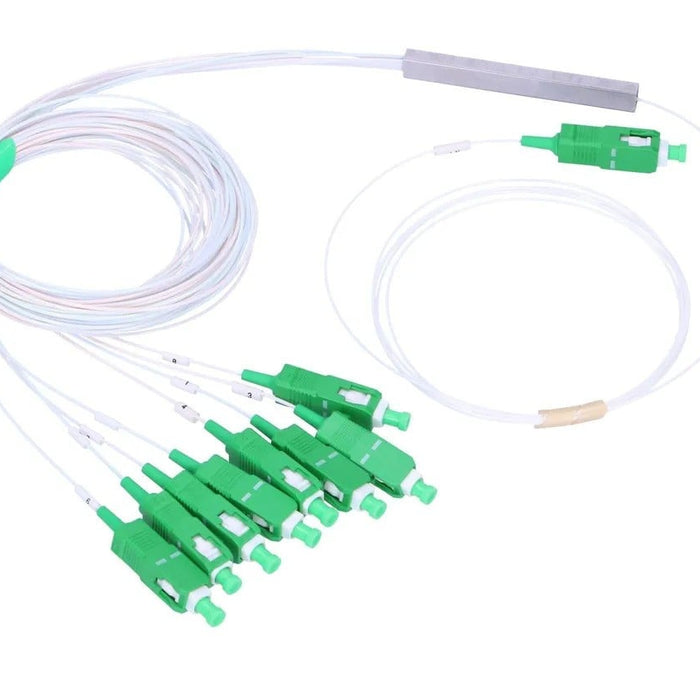 Extralink 1:8 PLC Fiber Optic Splitter - 900um, 1M Cable, Signal Distribution for Telecommunications Networks
