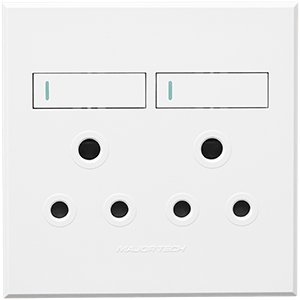 Major Tech Double RSA Socket WT (100mmx100mm)  3VW22