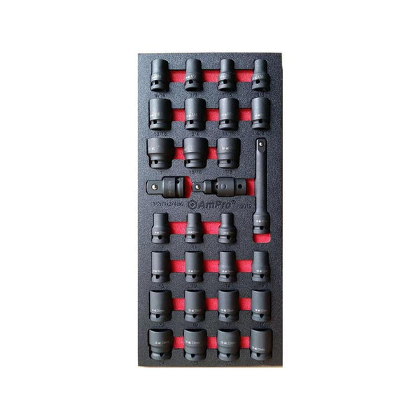 AmPro: 29Pc 1/2" Dr. Air Impact Socket Set -  A5619