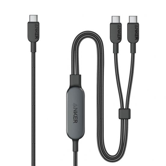 Anker 2in1 TypeC TypeC Cable 140W 1.2m Black-A8895H11