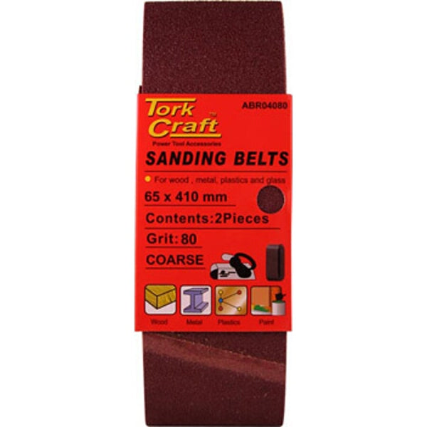 Tork Craft Sanding Belt 65x410mm 80 Grit - Wood & Metal Sanding Belts