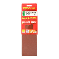 Tork Craft 120 Grit Sanding Belt 75x457mm - Power Tool Abrasive for Wood & Metal Sanding, Fine Grit