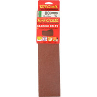 Tork Craft Sanding Belt - 80 Grit Medium - 75x610mm Power Tool Accessory, 2 Pack