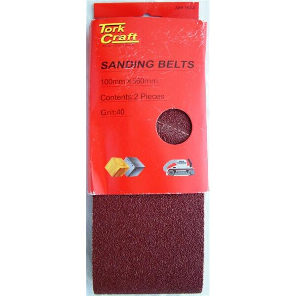 Tork Craft Sanding Belts 100mm x 560mm Grit 40, 2 Pieces