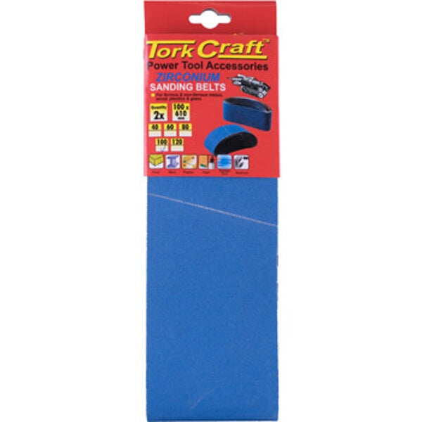 Tork Craft Zirconium Sanding Belts - 100 Grit - 100x610mm - Power Tool Accessories