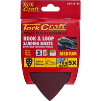 Tork Craft Triangle Sanding Sheets - 180 Grit, Hook & Loop, Orbital Sander Accessories