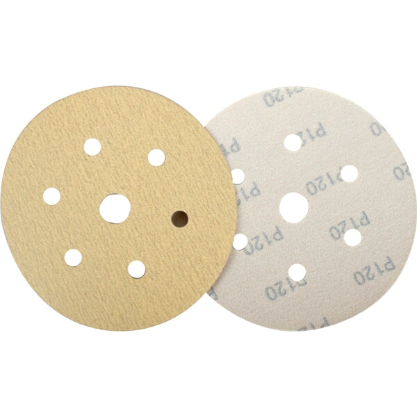 120 Grit Sanding Discs, 150mm Hook and Loop, 6+1 Hole Pattern - Premium Automotive Sandpaper