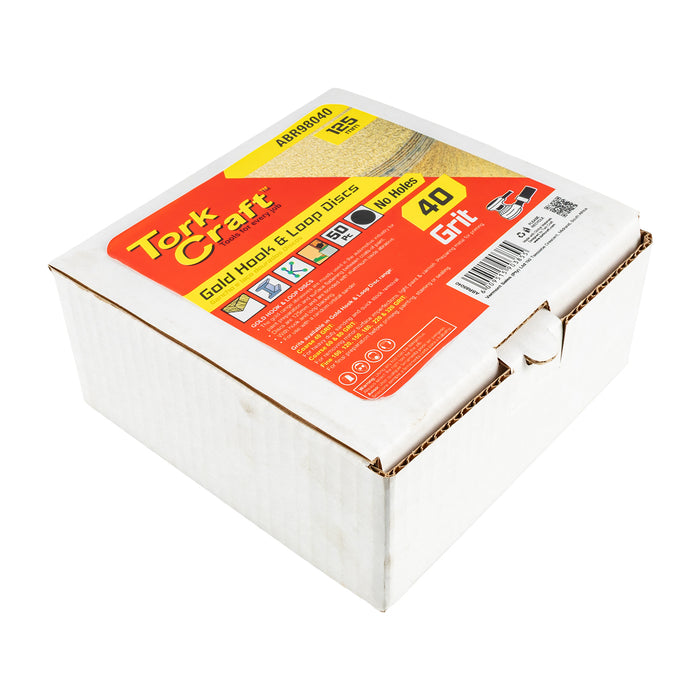 Tork Craft Gold Disc (50 Pieces) 40 Grit 125 Mm Without Hole Hook And Loop Abr98040