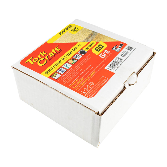 Tork Craft Gold Disc (50 Pieces) 60 Grit 125 Mm Without Hole Hook And Loop Abr98060