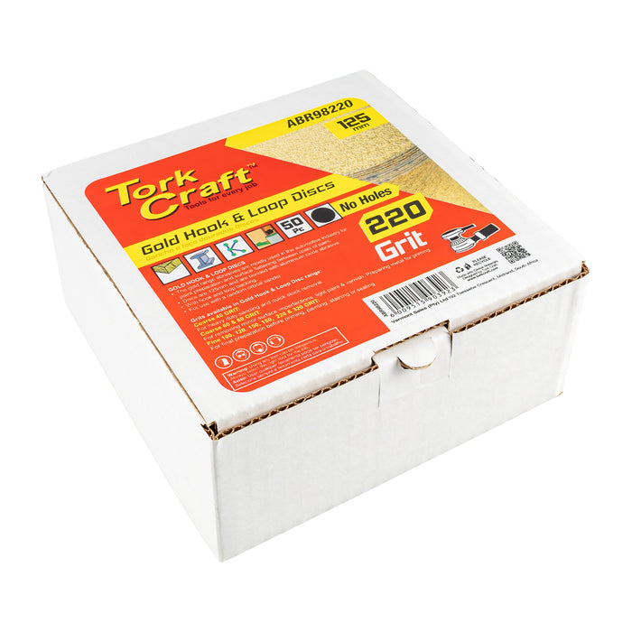 Tork Craft Gold Disc (50 Pieces) 220 Grit 125 Mm Without Hole Hook And Loop Abr98220