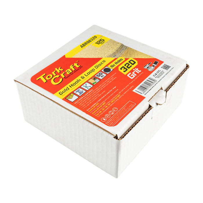 Tork Craft Gold Disc (50 Pieces) 320 Grit 125 Mm Without Hole Hook And Loop Abr98320