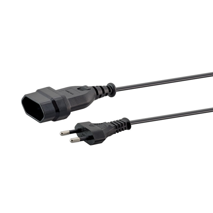 1M 2-PIN EURO PLUG TO 2-PIN EURO SOCKET - CAB-PWR-EURO-MF-1M