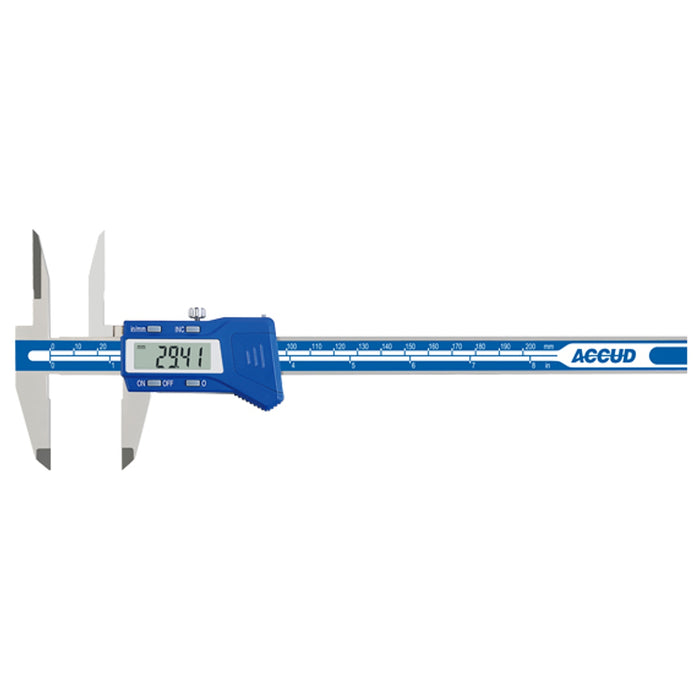 Accud Digital Caliper With Long Upper Jaws 0 200mm/0 8' 0.01mm/0.0005' Ac107 008 11