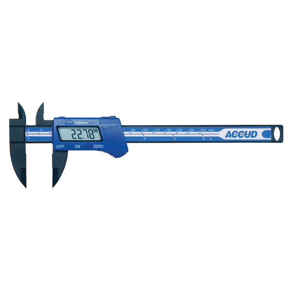 Accud Digital Caliper: 150mm Plastic Caliper with 0.01mm Resolution & 0.2mm Accuracy - Precision Measuring Tool