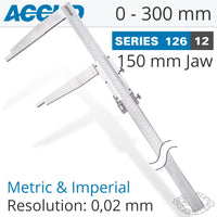 ACCUD Vernier Caliper 300mm, 0.02mm Resolution, 150mm Jaw Length, Stainless Steel Precision Measuring Tool
