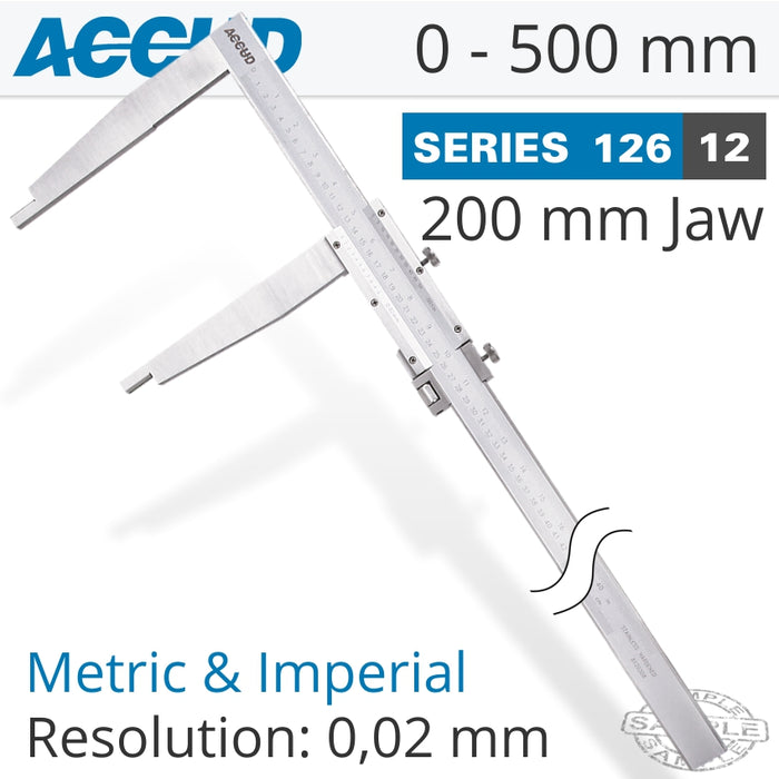Accud Vernier Caliper 500mm Deep Jaw: Accurate Metric & Imperial Measurements