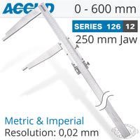 VERNIER CALIPER 600MM 0.08MM ACC. 250MM 0.02MM GRAD S/STEEL