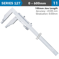 Accud Vernier Caliper 600 Mm 0.05 Mm Acc. 100 Mm 0.02 Mm Grad S/Steel Ac127 024 11