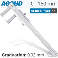 Accud Vernier Caliper 150mm: Precision Measuring Tool with 0.02mm Graduation