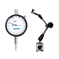 Accud Universal Magnetic Stand 80 Kgf With Dial Indicator 10 Mm 0.01 Mm Grad. Ac Combo004